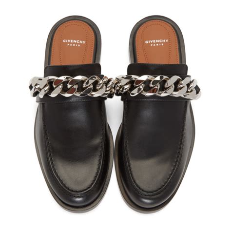 givenchy black chain slipper|Givenchy slippers price.